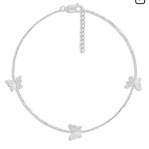 Kay Jewelers Diamond Sterling Silver Butterfly Anklet